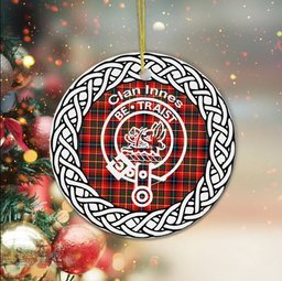 Innes Clan Tartan Crest Badge Plaid Ornament Gift. Christmas Tree Ornament Tartan Ornament Great Christmas Ornaments Gift