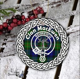 MacEwen Clan Tartan Crest Badge Plaid Ornament Gift. Christmas Tree Ornament Tartan Ornament Great Christmas Ornaments Gift