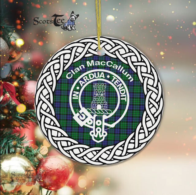 MacCallum Clan Tartan Crest Badge Plaid Ornament Gift. Christmas Tree Ornament Tartan Ornament Great Christmas Ornaments Gift