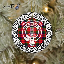 MacNaughton Clan Tartan Crest Badge Plaid Ornament Gift. Christmas Tree Ornament Tartan Ornament Great Christmas Ornaments Gift