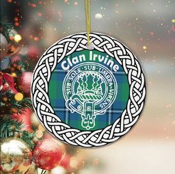 Irvine Clan Tartan Crest Badge Plaid Ornament Gift. Christmas Tree Ornament Tartan Ornament Great Christmas Ornaments Gift