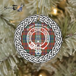 MacLean Clan Tartan Crest Badge Plaid Ornament Gift. Christmas Tree Ornament Tartan Ornament Great Christmas Ornaments Gift