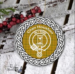 Houston Clan Tartan Crest Badge Plaid Ornament Gift. Christmas Tree Ornament Tartan Ornament Great Christmas Ornaments Gift