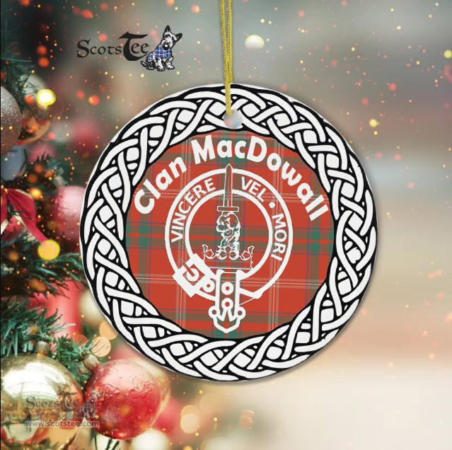 MacDowall Clan Tartan Crest Badge Plaid Ornament Gift. Christmas Tree Ornament Tartan Ornament Great Christmas Ornaments Gift