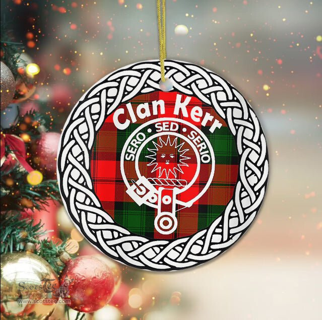 Kerr Clan Tartan Crest Badge Old Plaid Ornament Gift. Christmas Tree Ornament Tartan Ornament Great Christmas Ornaments Gift