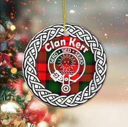 Kerr Clan Tartan Crest Badge Old Plaid Ornament Gift. Christmas Tree Ornament Tartan Ornament Great Christmas Ornaments Gift