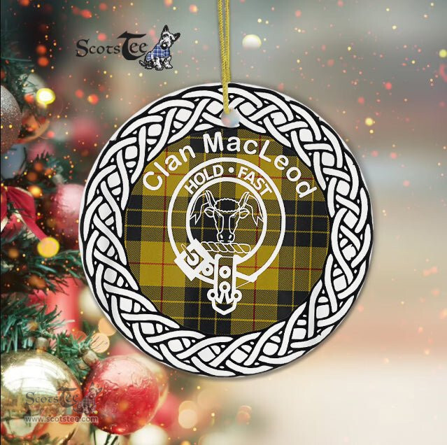 MacLeod Ancient Clan Tartan Crest Badge Plaid Ornament Gift. Christmas Tree Ornament Tartan Ornament Great Christmas Ornaments Gift