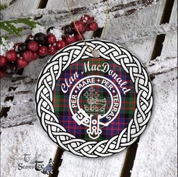 MacDonald Clan Tartan Crest Badge Plaid Ornament Gift. Christmas Tree Ornament Tartan Ornament Great Christmas Ornaments Gift