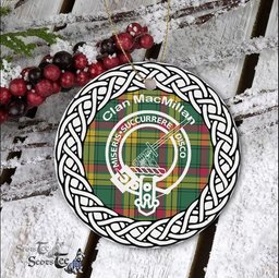 MacMillan Clan Tartan Crest Badge Plaid Ornament Gift. Christmas Tree Ornament Tartan Ornament Great Christmas Ornaments Gift
