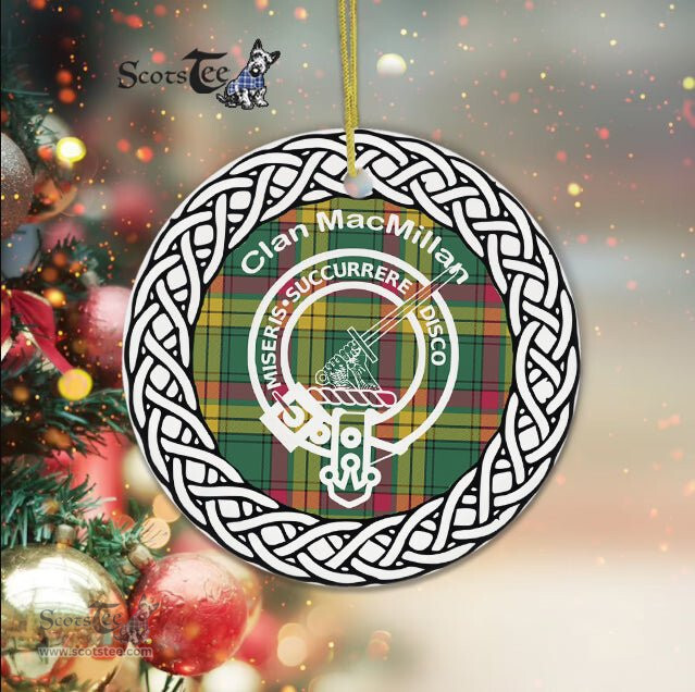 MacMillan Clan Tartan Crest Badge Plaid Ornament Gift. Christmas Tree Ornament Tartan Ornament Great Christmas Ornaments Gift