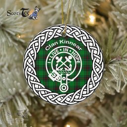 Kinnear Clan Tartan Crest Badge Plaid Ornament Gift. Christmas Tree Ornament Tartan Ornament Great Christmas Ornaments Gift