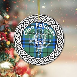 Falconer Clan Tartan Crest Badge Plaid Ornament Gift. Christmas Tree Ornament Tartan Ornament Great Christmas Ornaments Gift