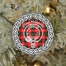 Nesbitt Clan Tartan Crest Badge Plaid Ornament Gift. Christmas Tree Ornament Tartan Ornament Great Christmas Ornaments Gift
