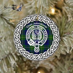 Johnstone Clan Tartan Crest Badge Plaid Ornament Gift. Christmas Tree Ornament Tartan Ornament Great Christmas Ornaments Gift