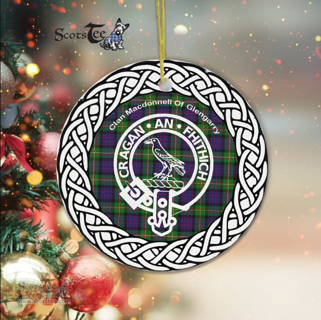 Macdonnell Of Glengarry Clan Tartan Crest Badge Plaid Ornament Gift. Christmas Tree Ornament Tartan Ornament Great Christmas Ornaments Gift
