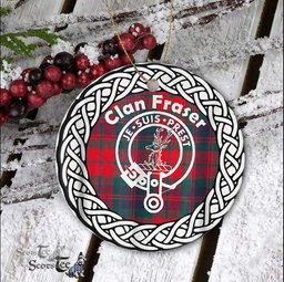 Fraser Clan Tartan Crest Badge Plaid Ornament Gift. Christmas Tree Ornament Tartan Ornament Great Christmas Ornaments Gift