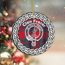 Fraser Clan Tartan Crest Badge Plaid Ornament Gift. Christmas Tree Ornament Tartan Ornament Great Christmas Ornaments Gift