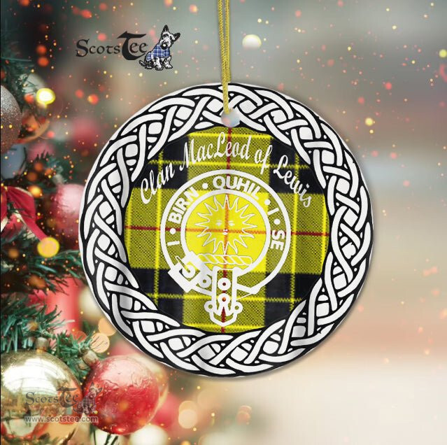 MacLeod Of Lewis Clan Tartan Crest Badge Plaid Ornament Gift. Christmas Tree Ornament Tartan Ornament Great Christmas Ornaments Gift