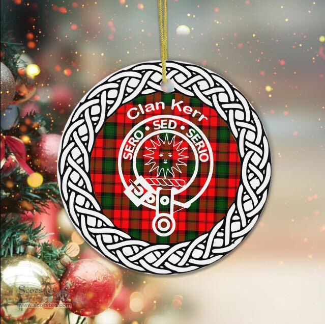 Kerr Clan Tartan Crest Badge Plaid Ornament Gift. Christmas Tree Ornament Tartan Ornament Great Christmas Ornaments Gift