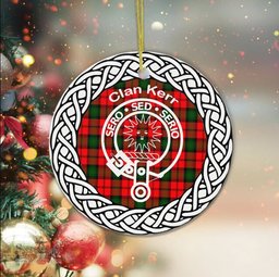 Kerr Clan Tartan Crest Badge Plaid Ornament Gift. Christmas Tree Ornament Tartan Ornament Great Christmas Ornaments Gift