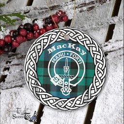 Mackay Ancient Clan Tartan Crest Badge Plaid Ornament Gift. Christmas Tree Ornament Tartan Ornament Great Christmas Ornaments Gift