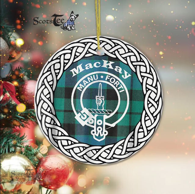 Mackay Ancient Clan Tartan Crest Badge Plaid Ornament Gift. Christmas Tree Ornament Tartan Ornament Great Christmas Ornaments Gift