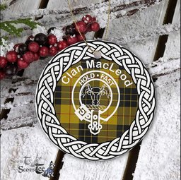 MacLeod Ancient Clan Tartan Crest Badge Plaid Ornament Gift. Christmas Tree Ornament Tartan Ornament Great Christmas Ornaments Gift