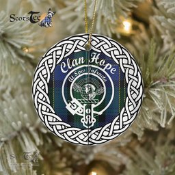 Hope Clan Tartan Crest Badge Old Plaid Ornament Gift. Christmas Tree Ornament Tartan Ornament Great Christmas Ornaments Gift