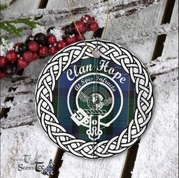 Hope Clan Tartan Crest Badge Old Plaid Ornament Gift. Christmas Tree Ornament Tartan Ornament Great Christmas Ornaments Gift