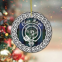Hope Clan Tartan Crest Badge Old Plaid Ornament Gift. Christmas Tree Ornament Tartan Ornament Great Christmas Ornaments Gift
