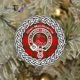 MacQuarrie Clan Tartan Crest Badge Plaid Ornament Gift. Christmas Tree Ornament Tartan Ornament Great Christmas Ornaments Gift