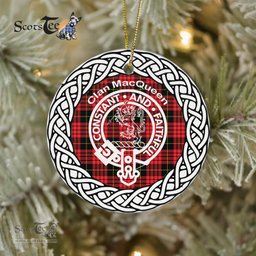 MacQueen Clan Tartan Crest Badge Plaid Ornament Gift. Christmas Tree Ornament Tartan Ornament Great Christmas Ornaments Gift