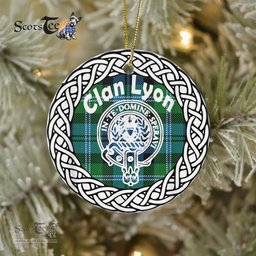 Lyon Clan Tartan Crest Badge Plaid Ornament Gift. Christmas Tree Ornament Tartan Ornament Great Christmas Ornaments Gift