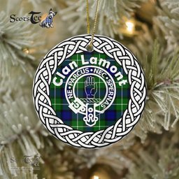 Lamont Clan Tartan Crest Badge Plaid Ornament Gift. Christmas Tree Ornament Tartan Ornament Great Christmas Ornaments Gift