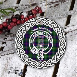 MalColm Clan Tartan Crest Badge Plaid Ornament Gift. Christmas Tree Ornament Tartan Ornament Great Christmas Ornaments Gift