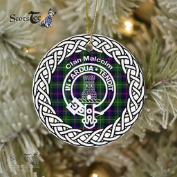 MalColm Clan Tartan Crest Badge Plaid Ornament Gift. Christmas Tree Ornament Tartan Ornament Great Christmas Ornaments Gift