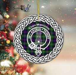 MalColm Clan Tartan Crest Badge Plaid Ornament Gift. Christmas Tree Ornament Tartan Ornament Great Christmas Ornaments Gift