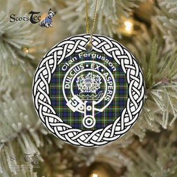 Fergusson Clan Tartan Crest Badge Plaid Ornament Gift. Christmas Tree Ornament Tartan Ornament Great Christmas Ornaments Gift