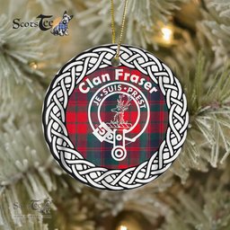 Fraser Clan Tartan Crest Badge Plaid Ornament Gift. Christmas Tree Ornament Tartan Ornament Great Christmas Ornaments Gift