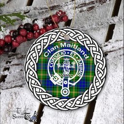 MaiTland Clan Tartan Crest Badge Plaid Ornament Gift. Christmas Tree Ornament Tartan Ornament Great Christmas Ornaments Gift