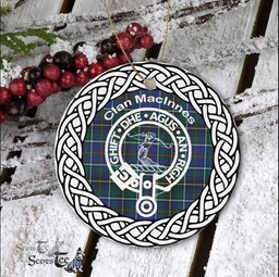 MacInnes Clan Tartan Crest Badge Plaid Ornament Gift. Christmas Tree Ornament Tartan Ornament Great Christmas Ornaments Gift