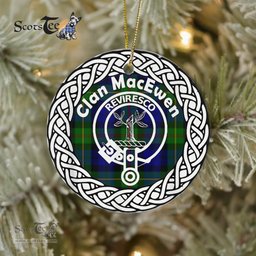 MacEwen Clan Tartan Crest Badge Plaid Ornament Gift. Christmas Tree Ornament Tartan Ornament Great Christmas Ornaments Gift