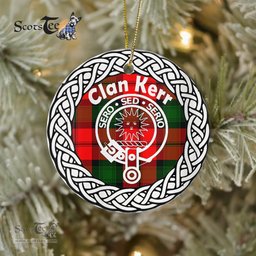 Kerr Clan Tartan Crest Badge Old Plaid Ornament Gift. Christmas Tree Ornament Tartan Ornament Great Christmas Ornaments Gift