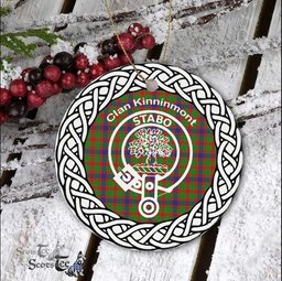 Kinninmont Clan Tartan Crest Badge Plaid Ornament Gift. Christmas Tree Ornament Tartan Ornament Great Christmas Ornaments Gift