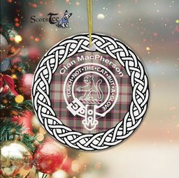 MacPherson Clan Tartan Crest Badge Plaid Ornament Gift. Christmas Tree Ornament Tartan Ornament Great Christmas Ornaments Gift