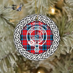 MacTavish Clan Tartan Crest Badge Plaid Ornament Gift. Christmas Tree Ornament Tartan Ornament Great Christmas Ornaments Gift