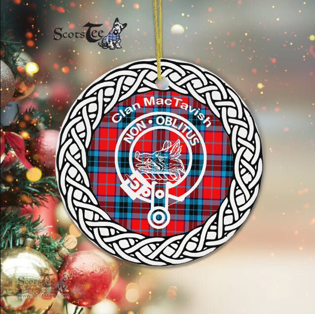 MacTavish Clan Tartan Crest Badge Plaid Ornament Gift. Christmas Tree Ornament Tartan Ornament Great Christmas Ornaments Gift