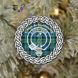 Arbuthnott Clan Tartan Crest Badge Plaid Ornament Gift. Christmas Tree Ornament Arbuthnott Clan Tartan Ornament Great Christmas Ornaments Gift