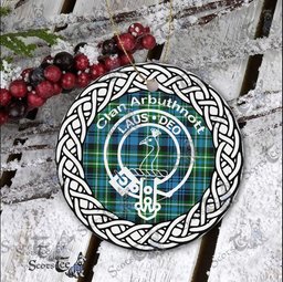 Arbuthnott Clan Tartan Crest Badge Plaid Ornament Gift. Christmas Tree Ornament Arbuthnott Clan Tartan Ornament Great Christmas Ornaments Gift