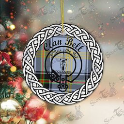 Bell Clan Tartan Crest Badge Plaid Ornament Gift. Christmas Tree Ornament Bell Clan Tartan Ornament Great Christmas Ornaments Gift